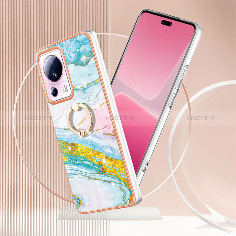 Coque Silicone Motif Fantaisie Souple Couleur Unie Etui Housse avec Support Bague Anneau YB5 pour Xiaomi Civi 2 5G Plus