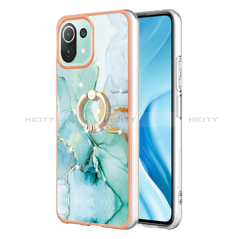 Coque Silicone Motif Fantaisie Souple Couleur Unie Etui Housse avec Support Bague Anneau YB5 pour Xiaomi Mi 11 Lite 4G Plus