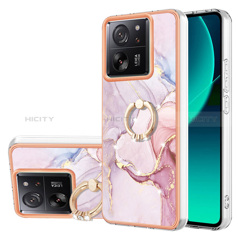 Coque Silicone Motif Fantaisie Souple Couleur Unie Etui Housse avec Support Bague Anneau YB5 pour Xiaomi Mi 13T 5G Plus