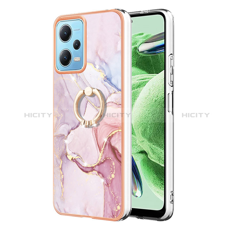 Coque Silicone Motif Fantaisie Souple Couleur Unie Etui Housse avec Support Bague Anneau YB5 pour Xiaomi Poco X5 5G Plus