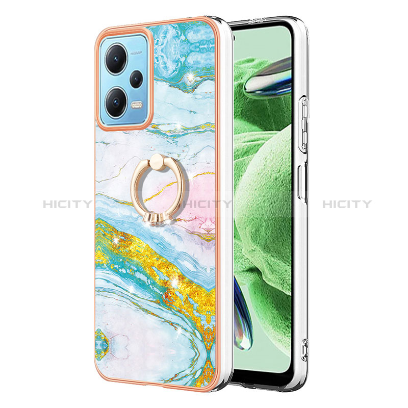 Coque Silicone Motif Fantaisie Souple Couleur Unie Etui Housse avec Support Bague Anneau YB5 pour Xiaomi Poco X5 5G Plus