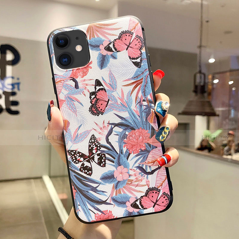 Coque Silicone Motif Fantaisie Souple Couleur Unie Etui Housse H06 pour Apple iPhone 11 Rose Plus