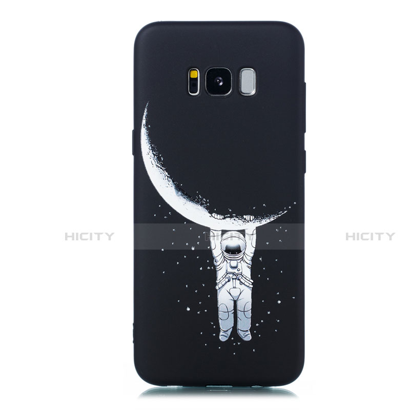 Coque Silicone Motif Fantaisie Souple Couleur Unie Etui Housse pour Samsung Galaxy S8 Noir Plus