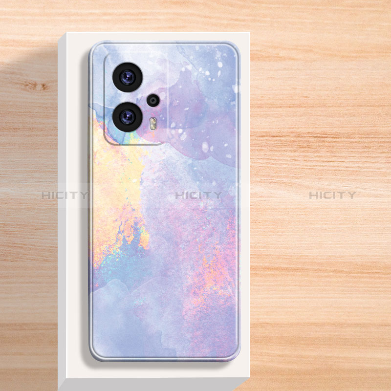 Coque Silicone Motif Fantaisie Souple Couleur Unie Etui Housse pour Xiaomi Redmi Note 11T Pro+ Plus 5G Violet Plus