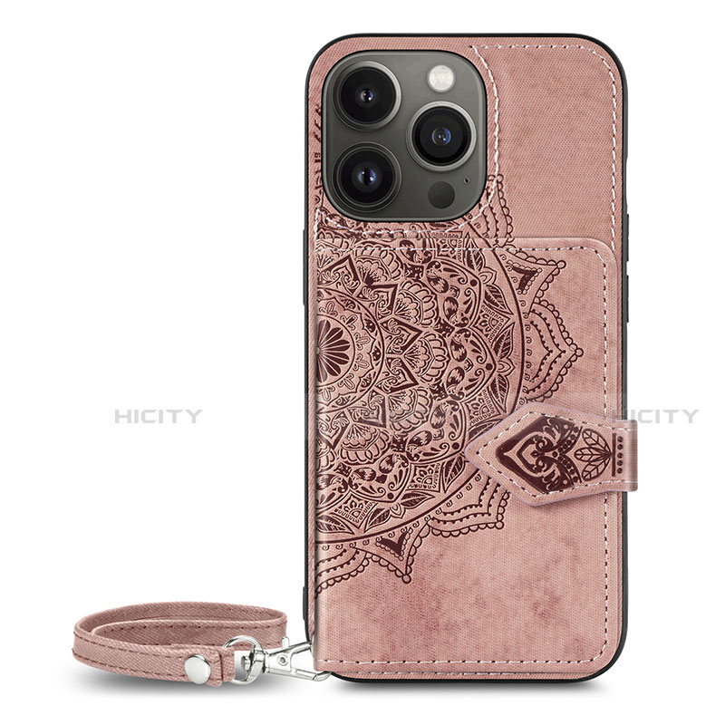 Coque Silicone Motif Fantaisie Souple Couleur Unie Etui Housse S01 pour Apple iPhone 13 Pro Max Or Rose Plus