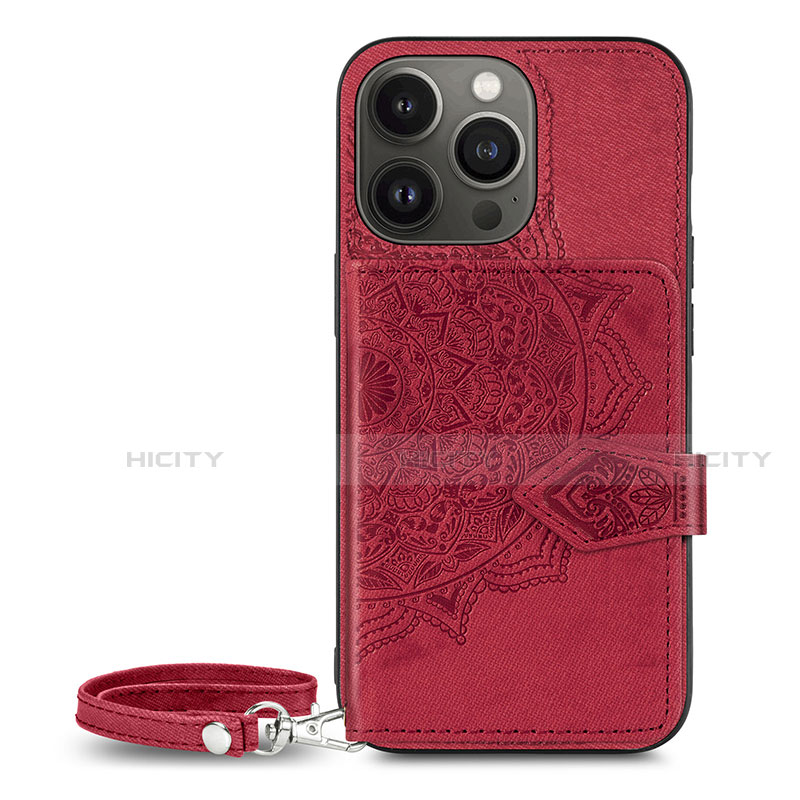 Coque Silicone Motif Fantaisie Souple Couleur Unie Etui Housse S01 pour Apple iPhone 13 Pro Max Rouge Plus