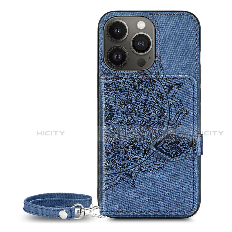 Coque Silicone Motif Fantaisie Souple Couleur Unie Etui Housse S01 pour Apple iPhone 14 Pro Max Bleu Plus