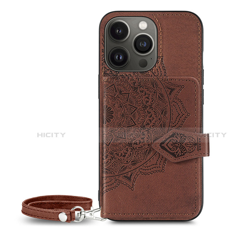 Coque Silicone Motif Fantaisie Souple Couleur Unie Etui Housse S01 pour Apple iPhone 14 Pro Max Marron Plus