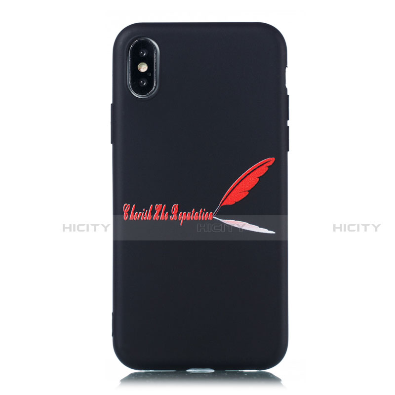 Coque Silicone Motif Fantaisie Souple Couleur Unie Etui Housse S01 pour Apple iPhone XR Rouge Plus