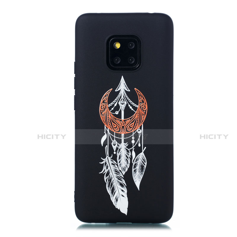 Coque Silicone Motif Fantaisie Souple Couleur Unie Etui Housse S01 pour Huawei Mate 20 Pro Noir Plus