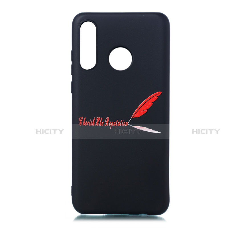 Coque Silicone Motif Fantaisie Souple Couleur Unie Etui Housse S01 pour Huawei P30 Lite Rouge Plus