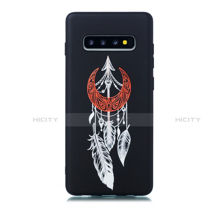 Coque Silicone Motif Fantaisie Souple Couleur Unie Etui Housse S01 pour Samsung Galaxy S10 5G Noir Plus