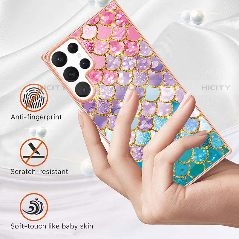 Coque Silicone Motif Fantaisie Souple Couleur Unie Etui Housse S01 pour Samsung Galaxy S21 Ultra 5G Plus