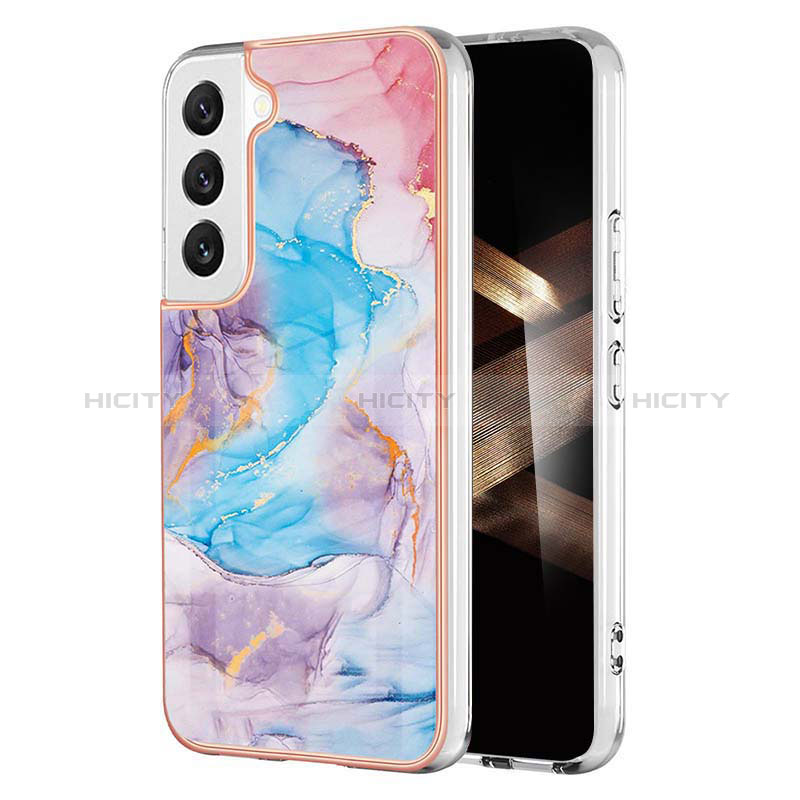 Coque Silicone Motif Fantaisie Souple Couleur Unie Etui Housse S01 pour Samsung Galaxy S24 Plus 5G Bleu Plus