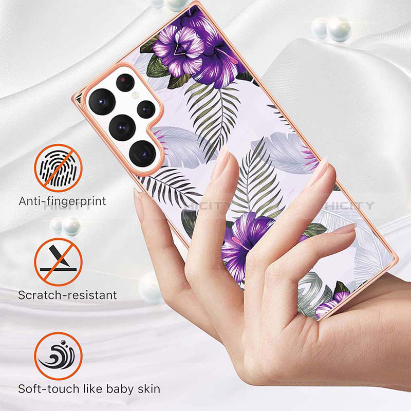 Coque Silicone Motif Fantaisie Souple Couleur Unie Etui Housse S01 pour Samsung Galaxy S24 Ultra 5G Plus