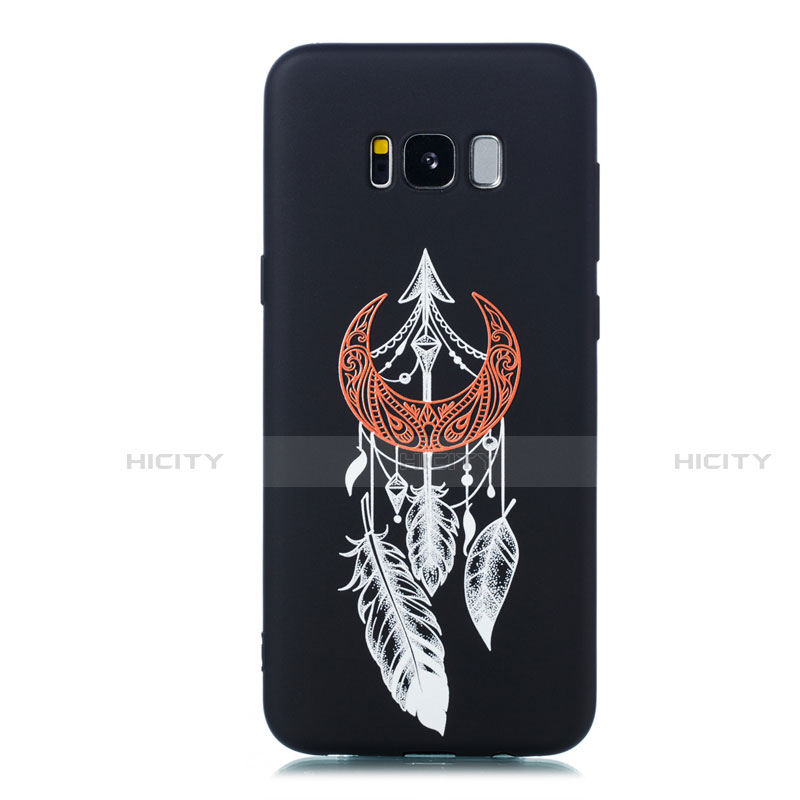 Coque Silicone Motif Fantaisie Souple Couleur Unie Etui Housse S01 pour Samsung Galaxy S8 Noir Plus