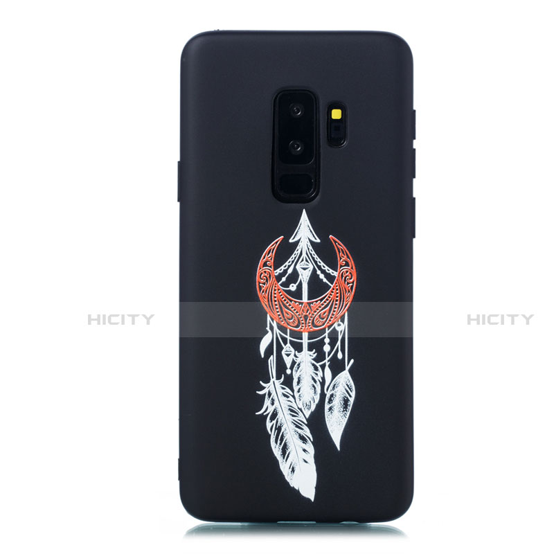 Coque Silicone Motif Fantaisie Souple Couleur Unie Etui Housse S01 pour Samsung Galaxy S9 Plus Noir Plus