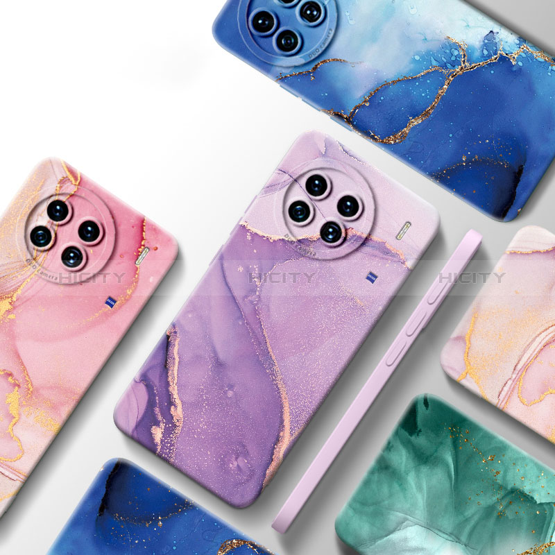 Coque Silicone Motif Fantaisie Souple Couleur Unie Etui Housse S01 pour Vivo X90 Pro+ Plus 5G Plus