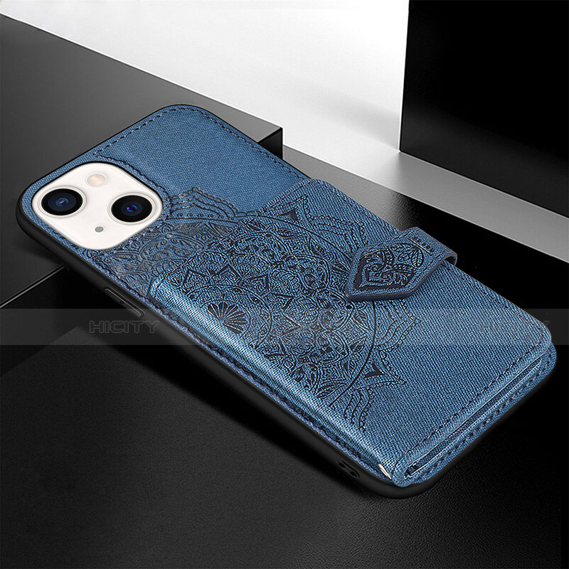 Coque Silicone Motif Fantaisie Souple Couleur Unie Etui Housse S02 pour Apple iPhone 14 Plus Bleu Plus