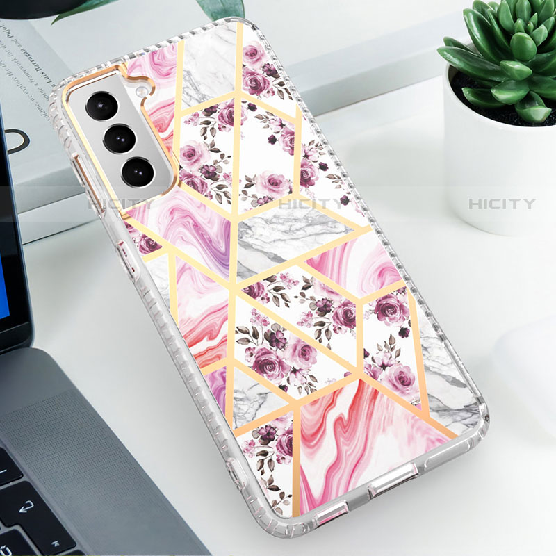 Coque Silicone Motif Fantaisie Souple Couleur Unie Etui Housse S03 pour Samsung Galaxy S21 Plus 5G Plus