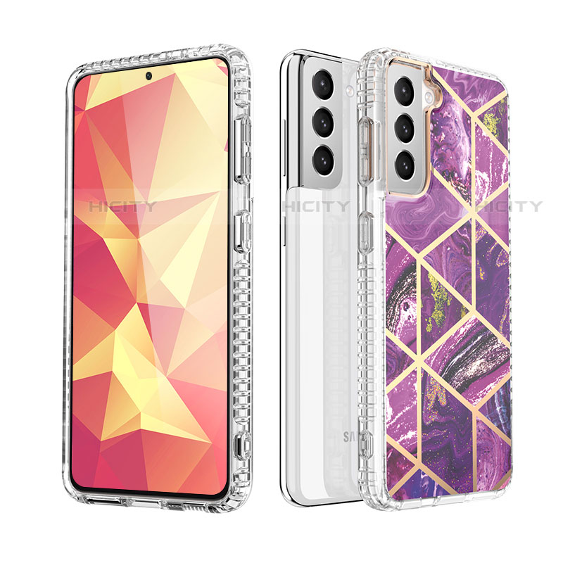 Coque Silicone Motif Fantaisie Souple Couleur Unie Etui Housse S03 pour Samsung Galaxy S21 Plus 5G Violet Plus