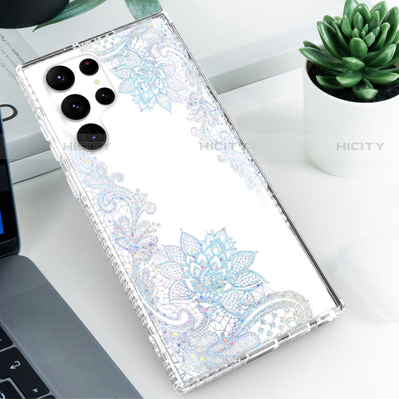 Coque Silicone Motif Fantaisie Souple Couleur Unie Etui Housse S03 pour Samsung Galaxy S23 Ultra 5G Plus