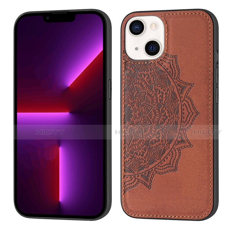 Coque Silicone Motif Fantaisie Souple Couleur Unie Etui Housse S04 pour Apple iPhone 13 Marron Plus