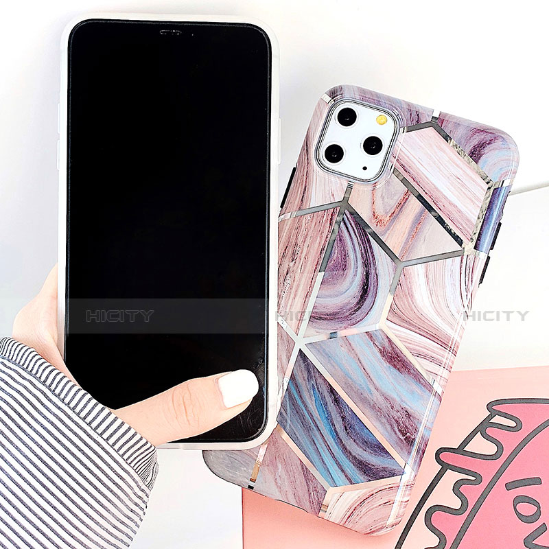 Coque Silicone Motif Fantaisie Souple Couleur Unie Etui Housse S05 pour Apple iPhone 11 Pro Plus