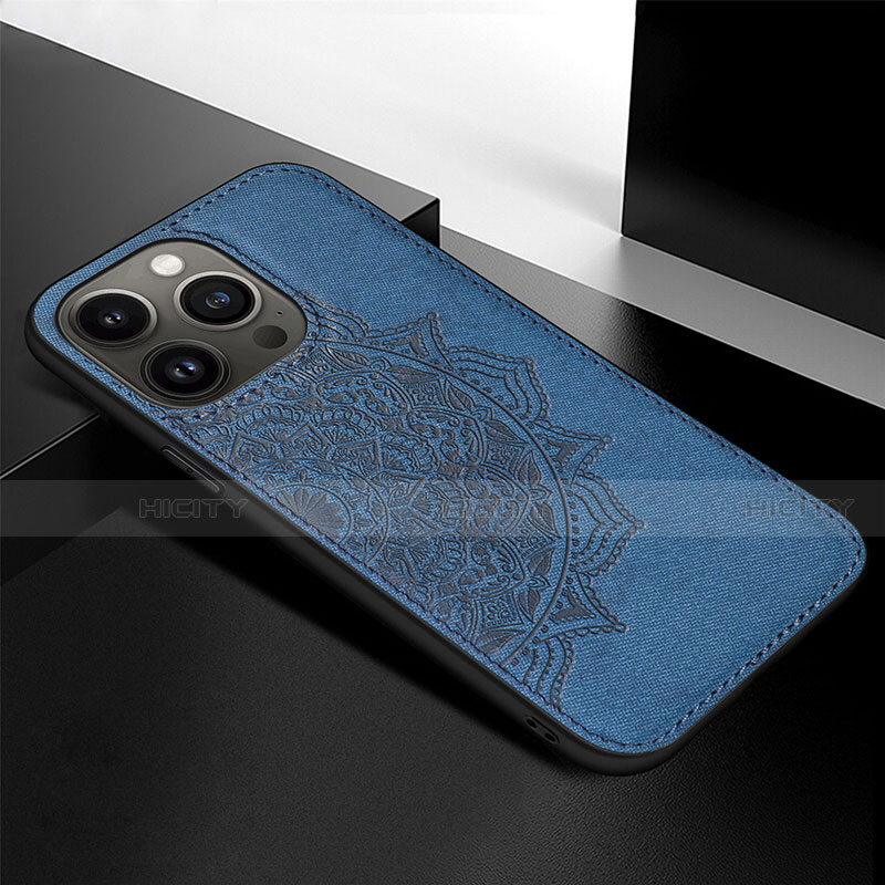 Coque Silicone Motif Fantaisie Souple Couleur Unie Etui Housse S05 pour Apple iPhone 13 Pro Bleu Plus