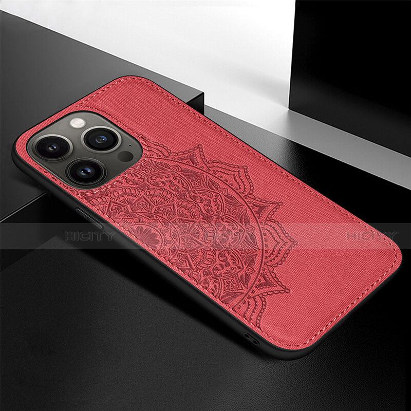 Coque Silicone Motif Fantaisie Souple Couleur Unie Etui Housse S05 pour Apple iPhone 13 Pro Max Rouge Plus