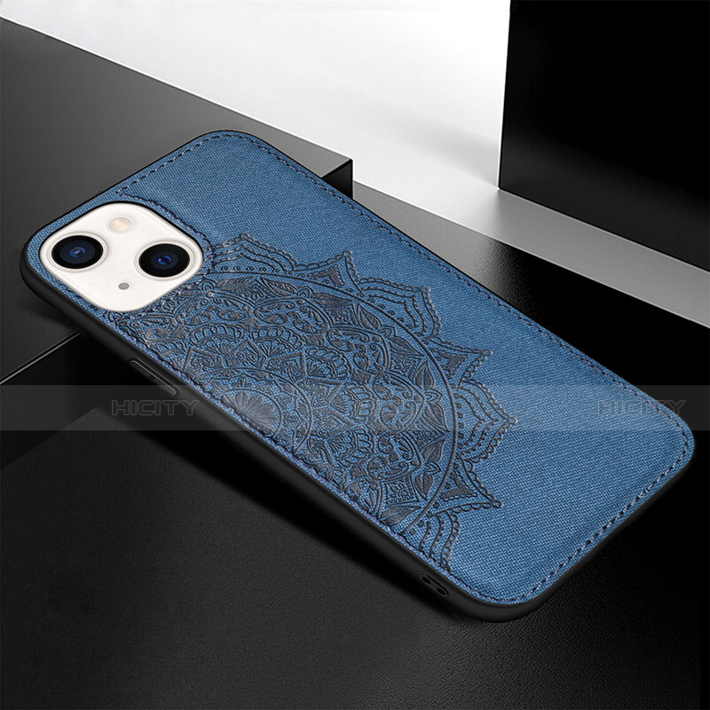 Coque Silicone Motif Fantaisie Souple Couleur Unie Etui Housse S05 pour Apple iPhone 14 Plus Bleu Plus