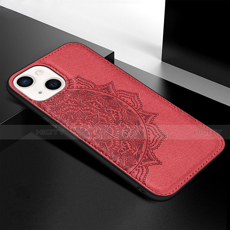 Coque Silicone Motif Fantaisie Souple Couleur Unie Etui Housse S05 pour Apple iPhone 14 Rouge Plus