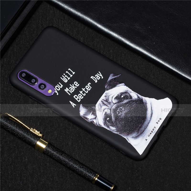 Coque Silicone Motif Fantaisie Souple Couleur Unie Etui Housse S05 pour Huawei P20 Pro Plus