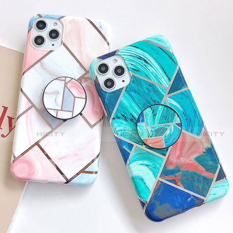 Coque Silicone Motif Fantaisie Souple Couleur Unie Etui Housse S06 pour Apple iPhone 11 Pro Plus