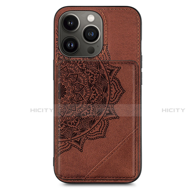 Coque Silicone Motif Fantaisie Souple Couleur Unie Etui Housse S06 pour Apple iPhone 13 Pro Marron Plus