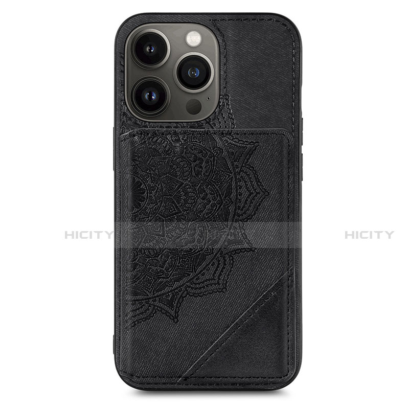 Coque Silicone Motif Fantaisie Souple Couleur Unie Etui Housse S06 pour Apple iPhone 13 Pro Max Noir Plus