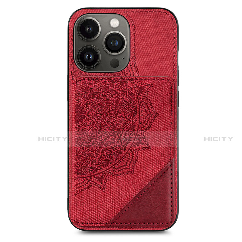 Coque Silicone Motif Fantaisie Souple Couleur Unie Etui Housse S06 pour Apple iPhone 13 Pro Rouge Plus