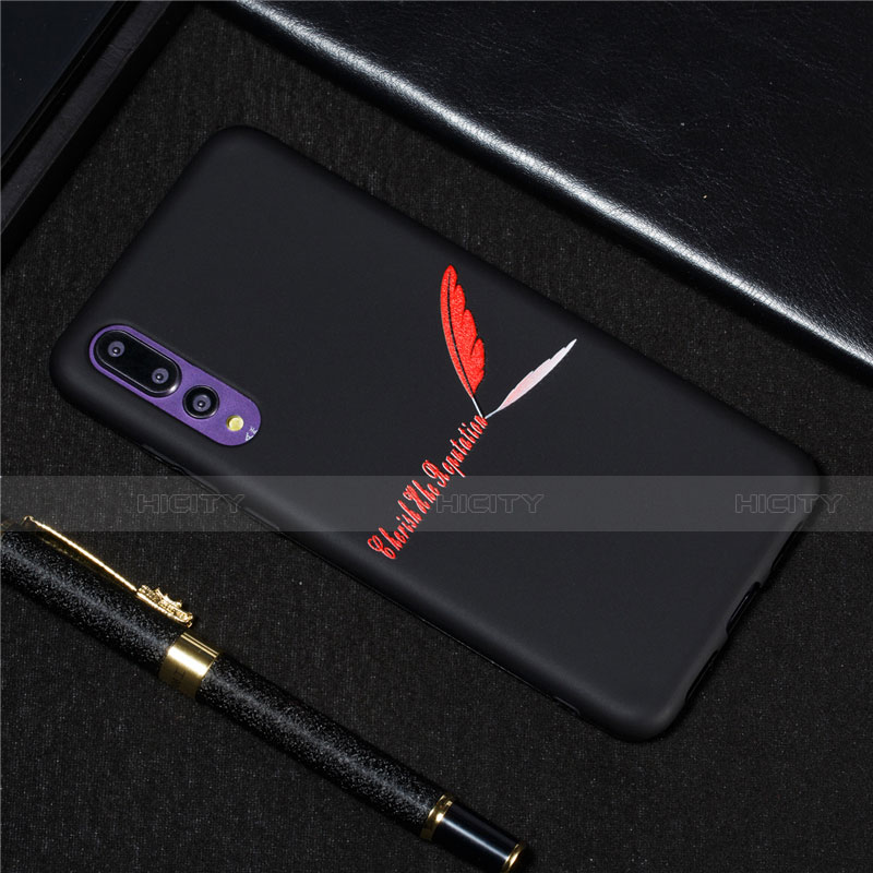 Coque Silicone Motif Fantaisie Souple Couleur Unie Etui Housse S06 pour Huawei P20 Pro Plus