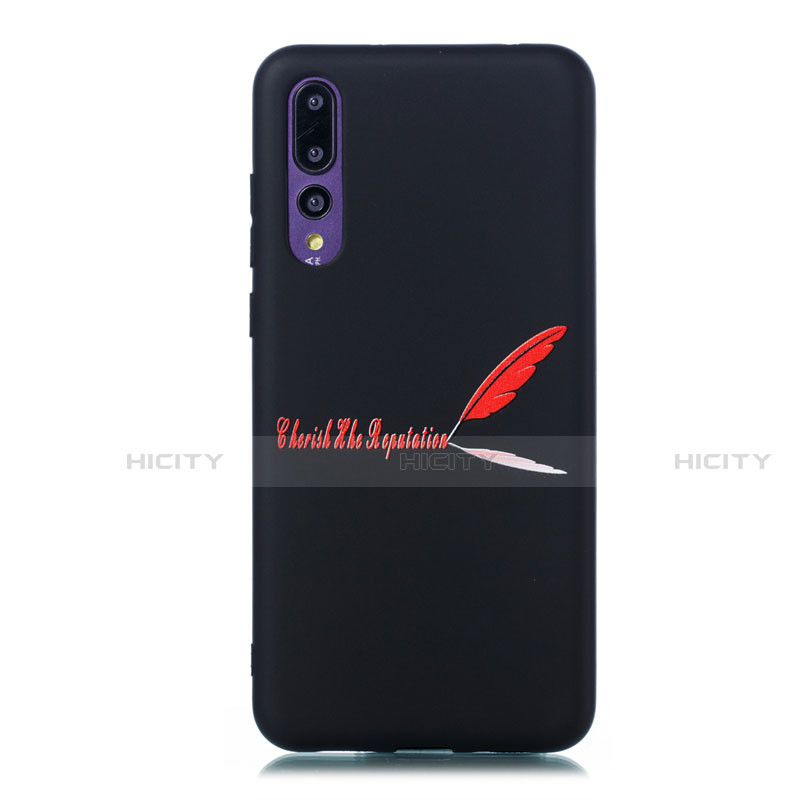 Coque Silicone Motif Fantaisie Souple Couleur Unie Etui Housse S06 pour Huawei P20 Pro Rouge Plus