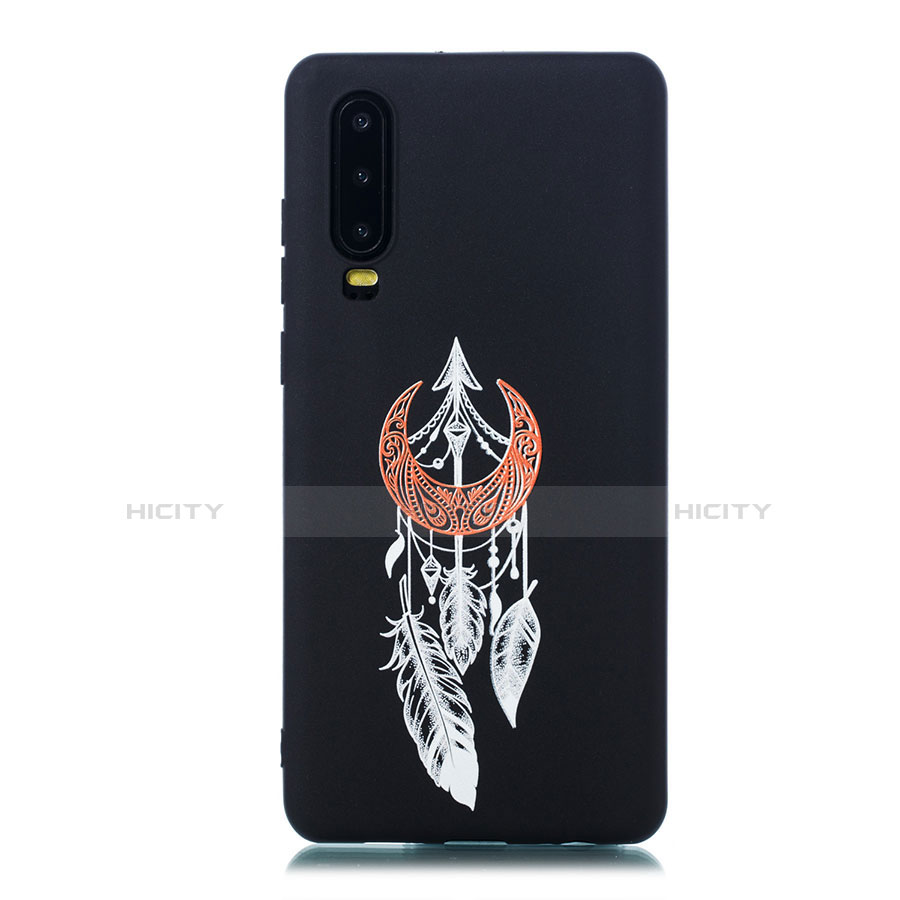 Coque Silicone Motif Fantaisie Souple Couleur Unie Etui Housse S06 pour Huawei P30 Noir Plus