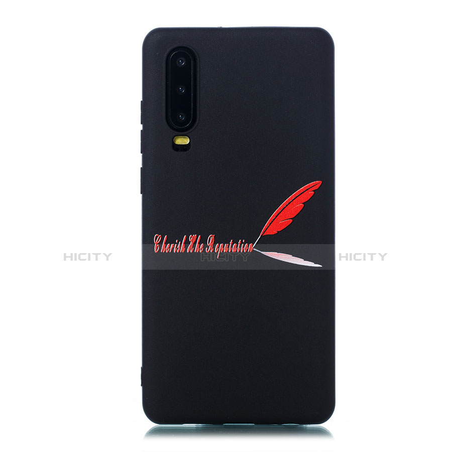 Coque Silicone Motif Fantaisie Souple Couleur Unie Etui Housse S06 pour Huawei P30 Rouge Plus