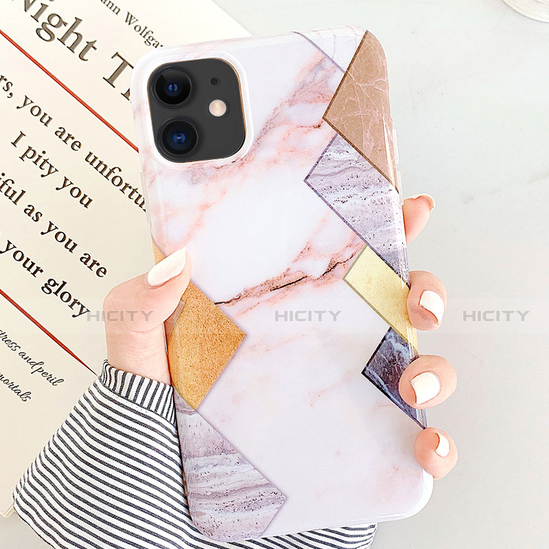 Coque Silicone Motif Fantaisie Souple Couleur Unie Etui Housse S07 pour Apple iPhone 11 Blanc Plus