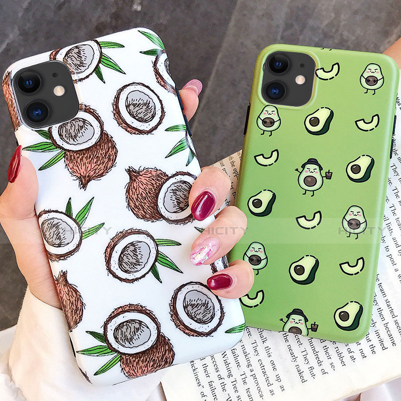 Coque Silicone Motif Fantaisie Souple Couleur Unie Etui Housse S14 pour Apple iPhone 11 Plus