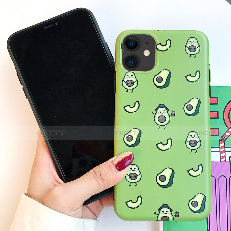 Coque Silicone Motif Fantaisie Souple Couleur Unie Etui Housse S14 pour Apple iPhone 11 Plus