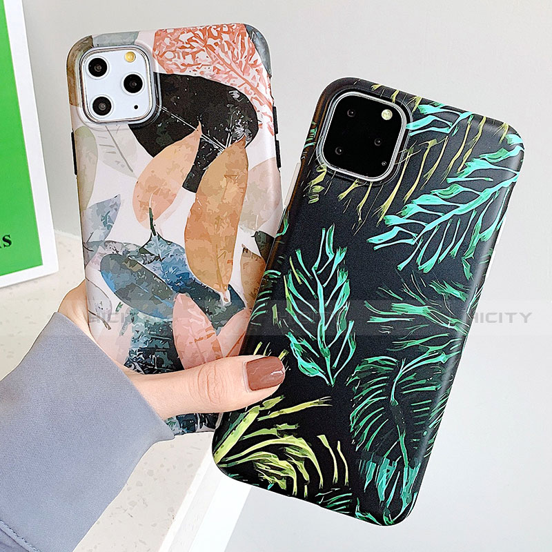 Coque Silicone Motif Fantaisie Souple Couleur Unie Etui Housse S15 pour Apple iPhone 11 Pro Plus