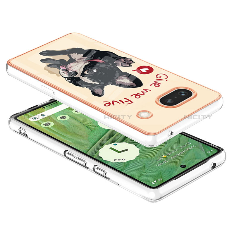 Coque Silicone Motif Fantaisie Souple Couleur Unie Etui Housse SD7 pour Google Pixel 7a 5G Kaki Plus