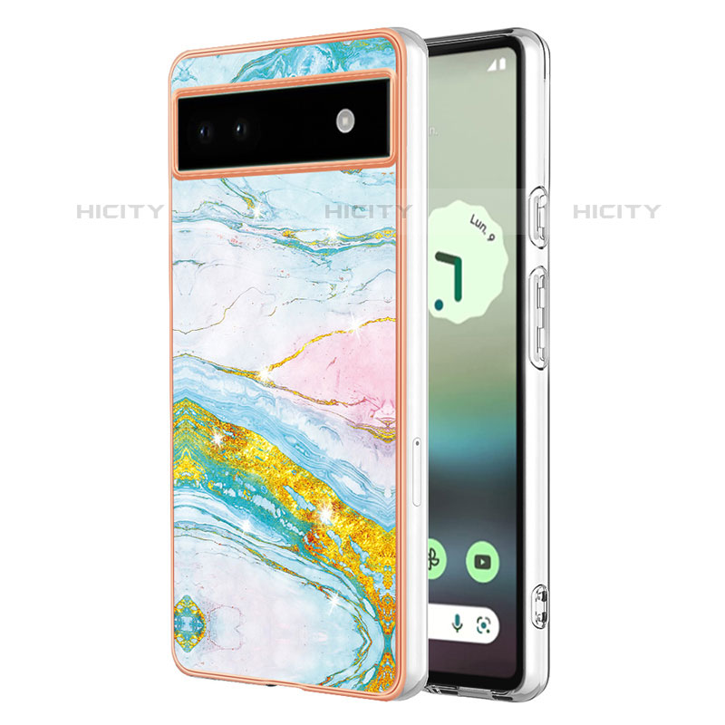 Coque Silicone Motif Fantaisie Souple Couleur Unie Etui Housse Y01B pour Google Pixel 6a 5G Colorful Plus