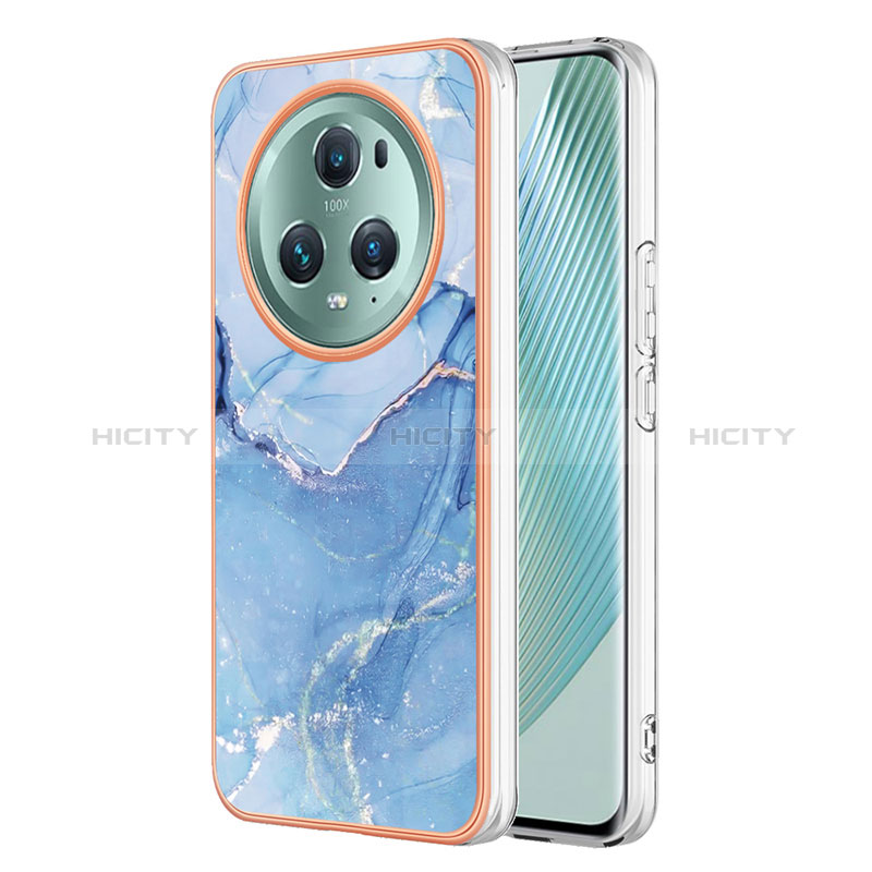 Coque Silicone Motif Fantaisie Souple Couleur Unie Etui Housse Y01B pour Huawei Honor Magic5 Pro 5G Bleu Plus