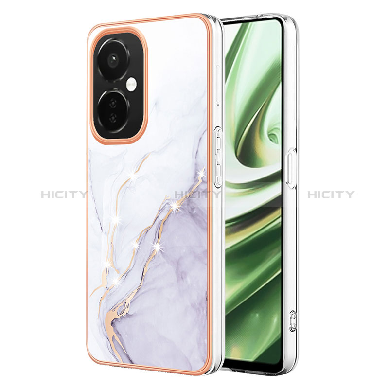 Coque Silicone Motif Fantaisie Souple Couleur Unie Etui Housse Y01B pour OnePlus Nord CE 3 Lite 5G Blanc Plus