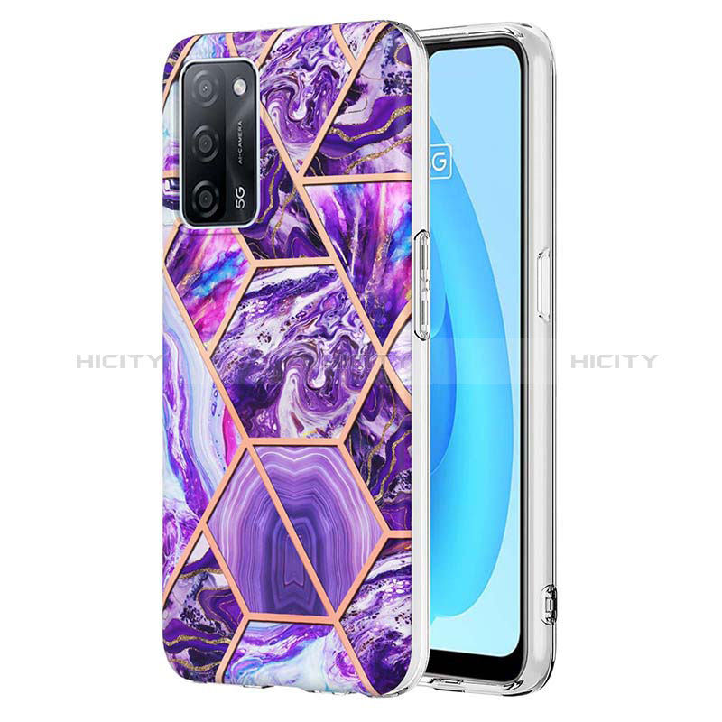 Coque Silicone Motif Fantaisie Souple Couleur Unie Etui Housse Y01B pour Oppo A56 5G Violet Plus